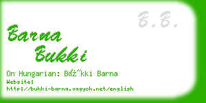 barna bukki business card